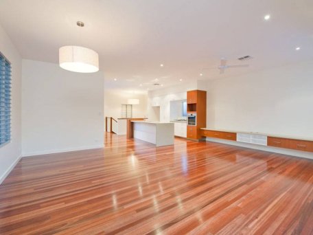 Sanded and polished wooden flooring