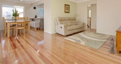 Lounge and dining with sanded and polished wooden flooring